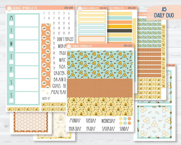 CLEARANCE | A5 Daily Duo Planner Kit Stickers | So Bee It 231-121