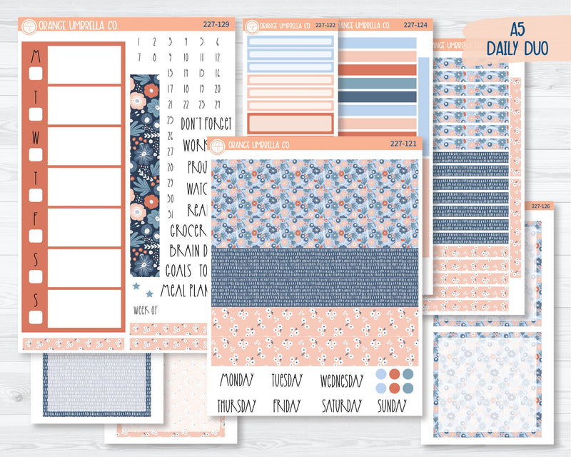 A5 Daily Duo Planner Kit Stickers | Pretty Posies 227-121