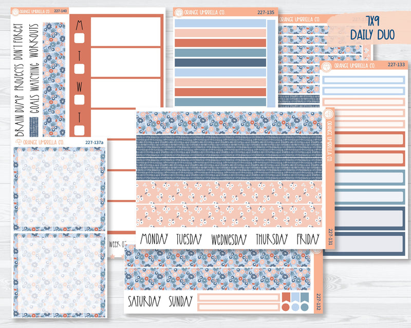 CLEARANCE | 7x9 Daily Duo Planner Kit Stickers | Pretty Posies 227-131