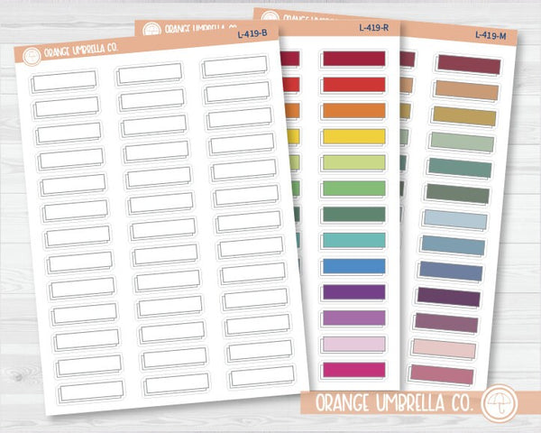 Hobonichi Offset Color AND Outline Basic Planner Stickers | L-419