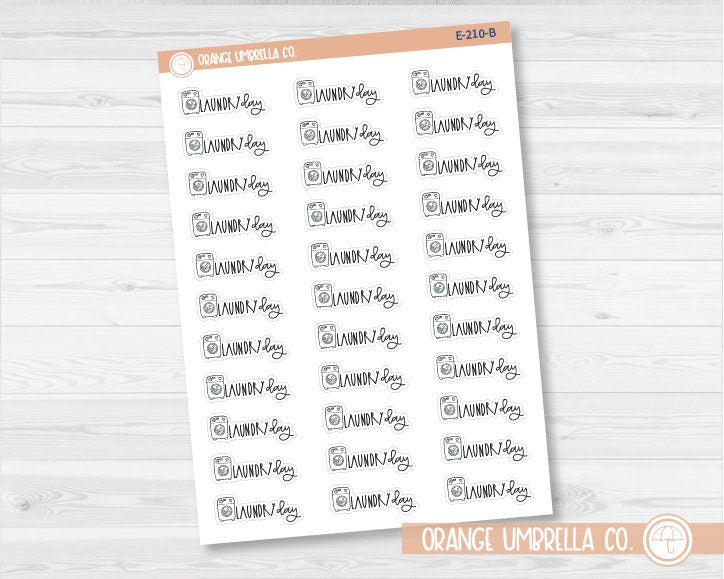 Laundry Day Washer Icon Script Planner Stickers | FC12 | E-210-B