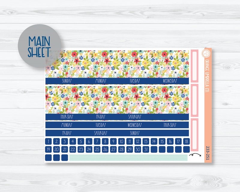 CLEARANCE | 7x9 ECLP Monthly Planner Kit Stickers | Summer Time 233-251