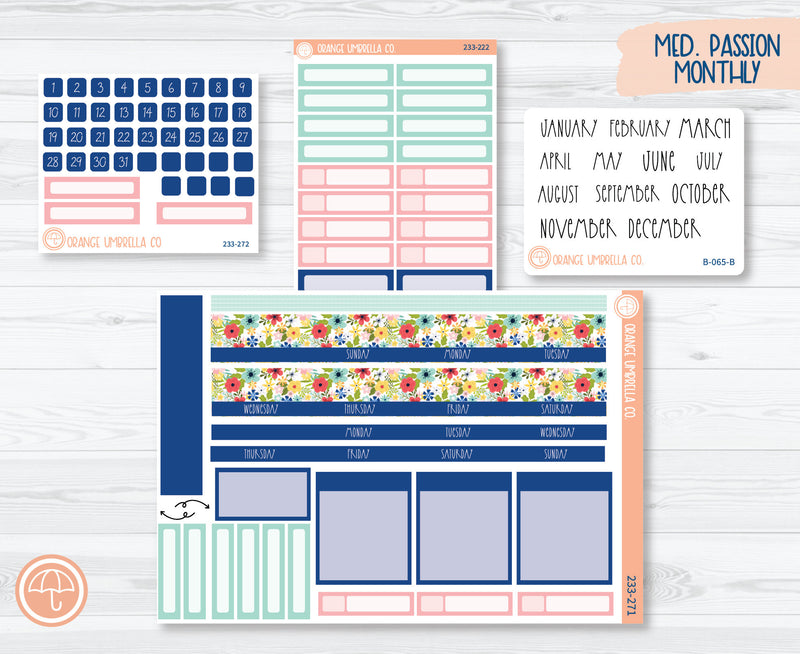 Passion Planner Monthly Planner Kit Stickers | Summer Time 233-271