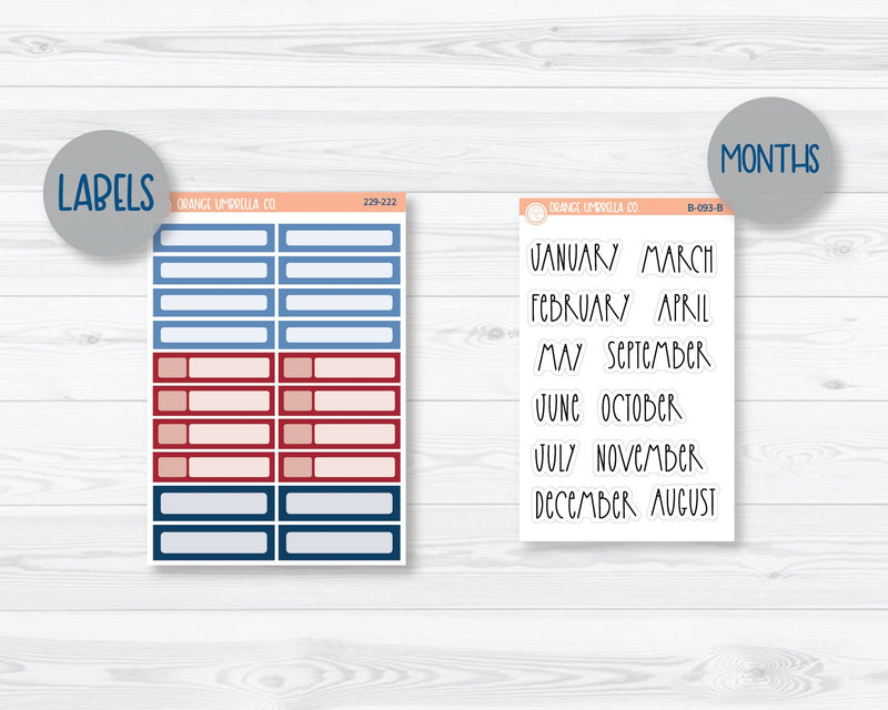 7x9 Plum Monthly Planner Kit Stickers | We Remember 229-221