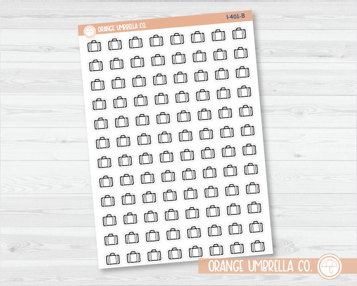 Suitcase Hand-Doodled Icon Planner Stickers | I-401