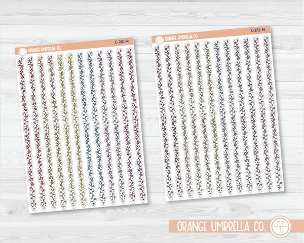 Tiny Color Flower Pattern Washi Strips Planner Stickers | C-281