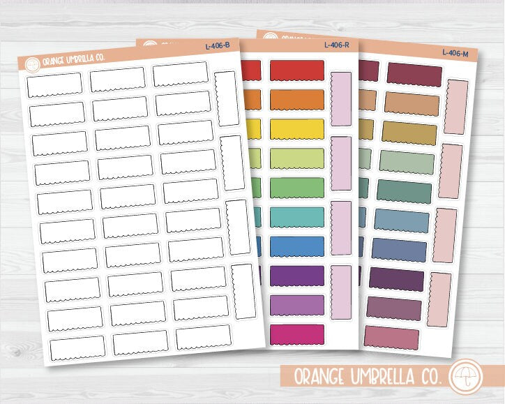 Rippled Edge Box Appointment Planner Stickers - 1/4 Box | L-406