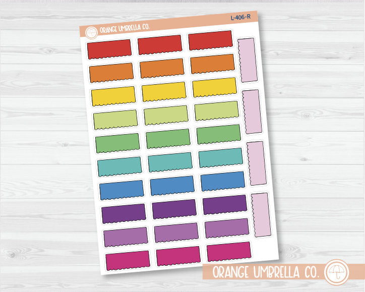 Rippled Edge Box Appointment Planner Stickers - 1/4 Box | L-406