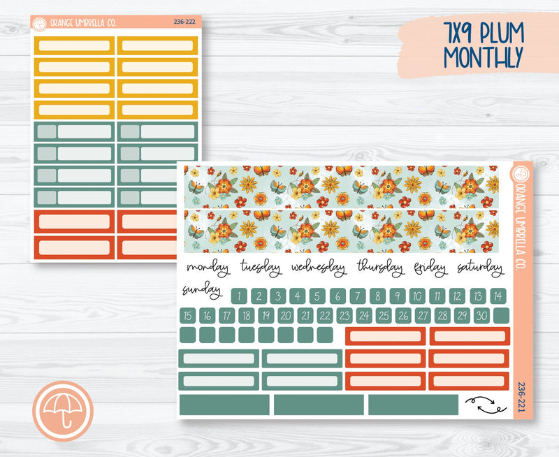 7x9 Plum Monthly Planner Kit Stickers | Summer Afternoon 236-221