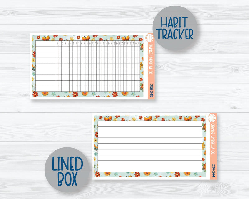 CLEARANCE | A5 EC Dashboard Monthly Planner Kit Stickers | Summer Afternoon 236-241