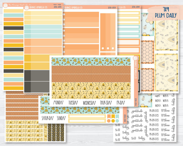 CLEARANCE | 7x9 Plum Daily Planner Kit Stickers | So Bee It 231-151