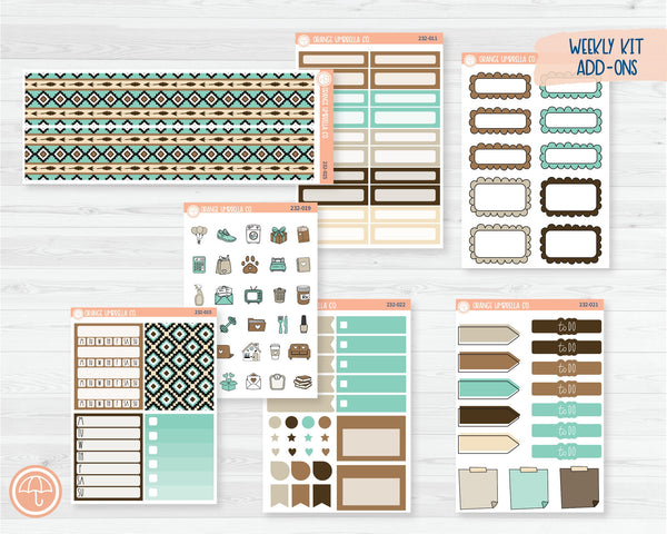 CLEARANCE | Weekly Add-On Planner Kit Stickers | Mountainside Cabin 232-011