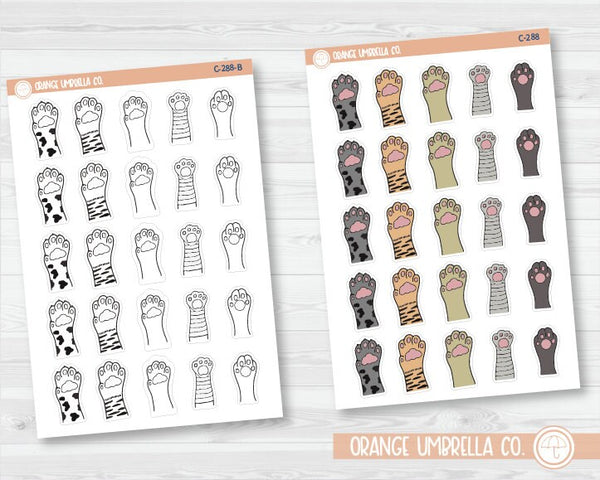 CLEARANCE | Cat Paw Deco Planner Stickers | C-288