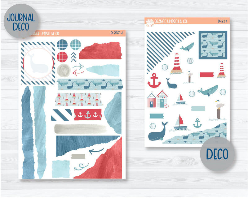 Whale Watch Kit Deco Planner Stickers | D-237