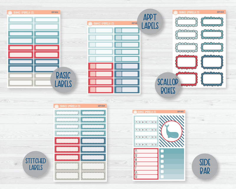 CLEARANCE | Weekly Add-On Planner Kit Stickers | Whale Watch 237-011
