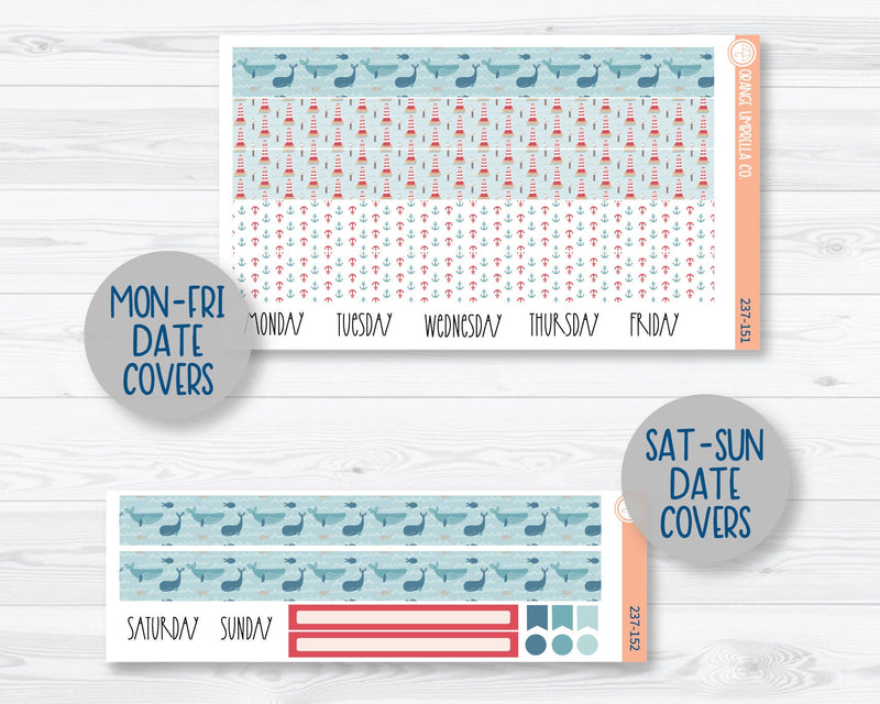 CLEARANCE | 7x9 Plum Daily Planner Kit Stickers | Whale Watch 237-151