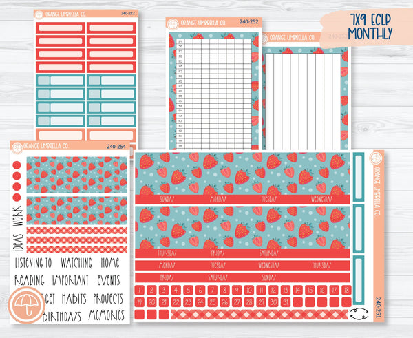 7x9 ECLP Monthly Planner Kit Stickers | Sun-Ripened 240-251