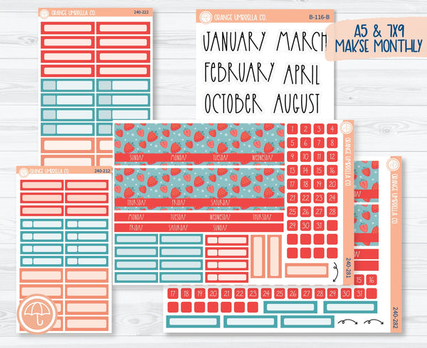 MakseLife A5 & 7x9 Monthly Planner Kit Stickers | Sun-Ripened 240-281