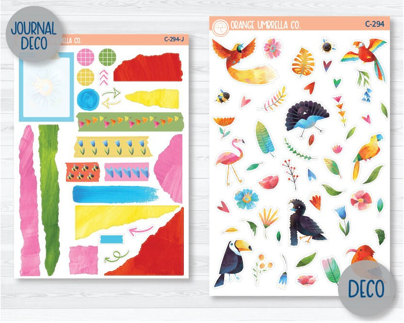 CLEARANCE | Tropical Birds Deco Planner Stickers | C-294