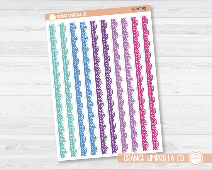 CLEARANCE | Lace Pattern Washi Strip Planner Stickers | C-297-CM