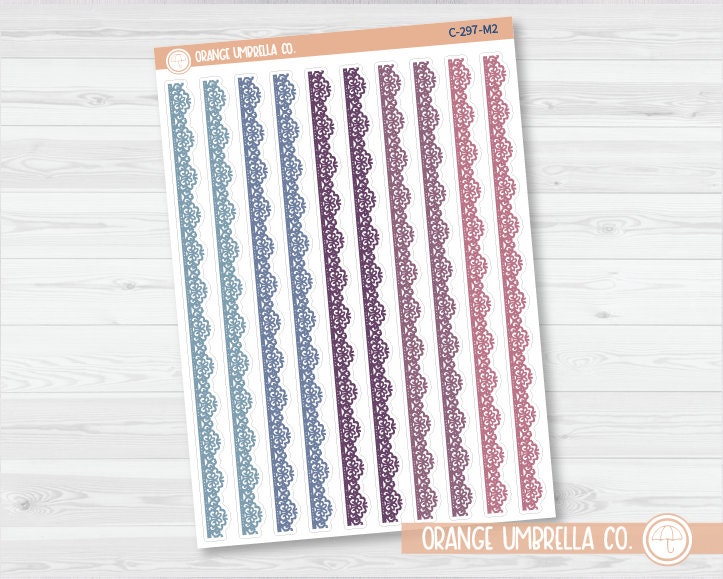 CLEARANCE | Lace Pattern Washi Strip Planner Stickers | C-297-CM