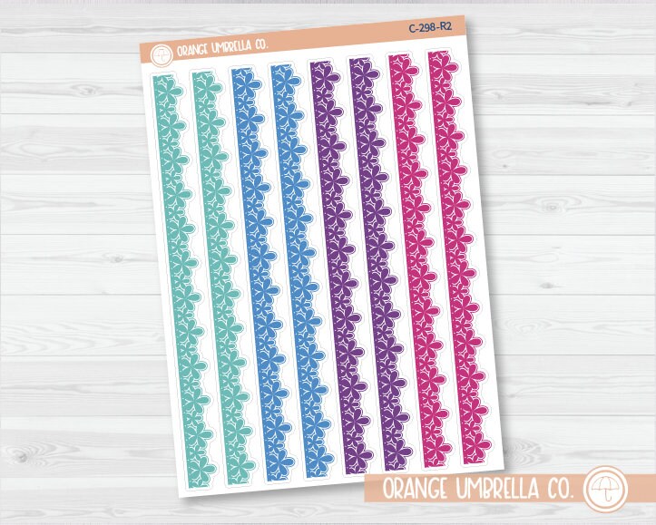 CLEARANCE | 5 Petal Flower Pattern Washi Strip Planner Stickers | C-298