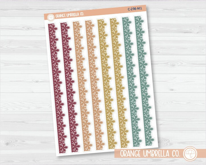 CLEARANCE | 5 Petal Flower Pattern Washi Strip Planner Stickers | C-298