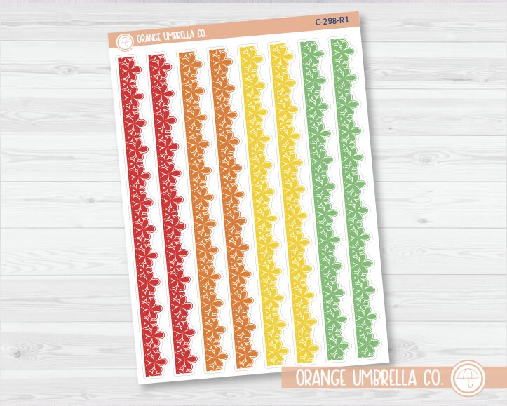 CLEARANCE | 5 Petal Flower Pattern Washi Strip Planner Stickers | C-298-CM