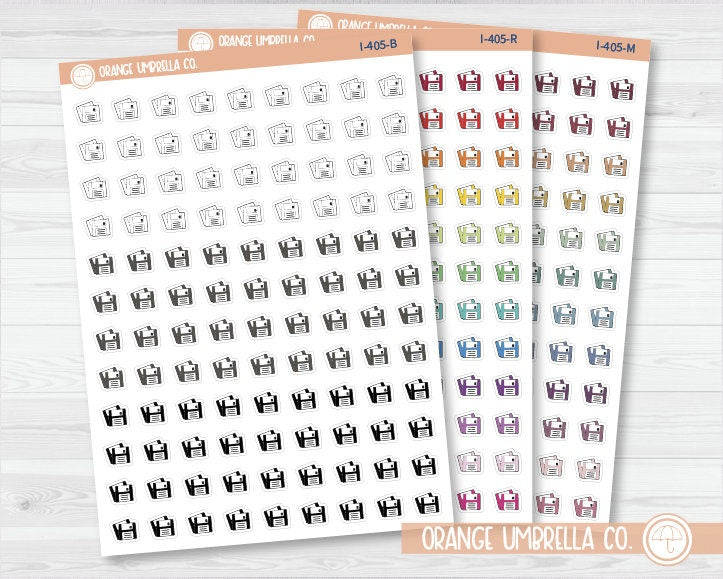 Floppy Disc Icon Planner Stickers | I-405