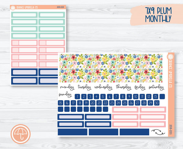 7x9 Plum Monthly Planner Kit Stickers | Summer Time 233-221
