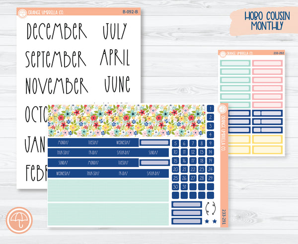 Hobonichi Cousin Monthly Planner Kit Stickers | Summer Time 233-291