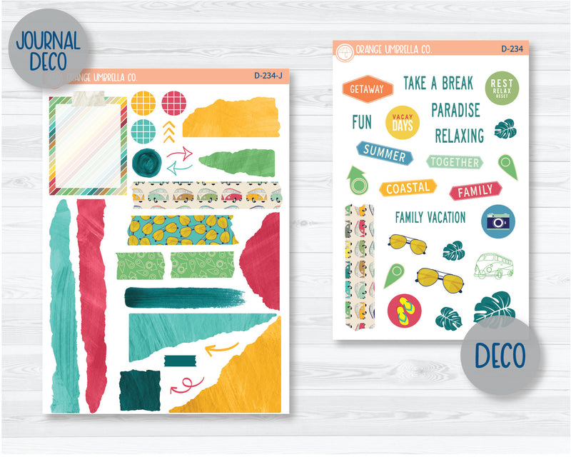 Away We Go Kit Deco Planner Stickers | D-234
