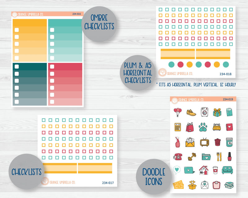 CLEARANCE | Weekly Add-On Planner Kit Stickers | Away We Go 234-011