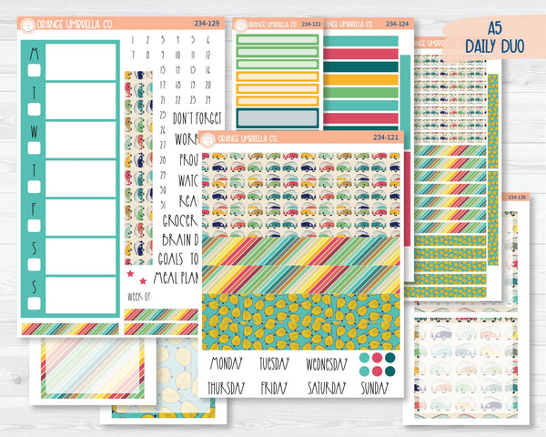 CLEARANCE | A5 Daily Duo Planner Kit Stickers | Away We Go 234-121