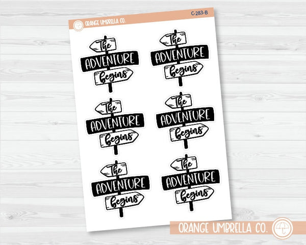 CLEARANCE | The Adventure Begins Camping Quote Planner Stickers | C-283-B