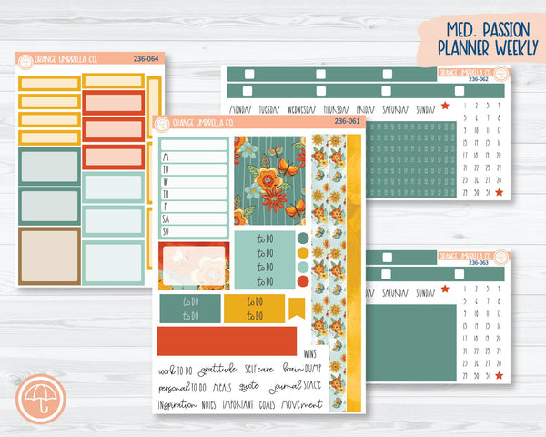 CLEARANCE | 7x9 Passion Weekly Planner Kit Stickers | Summer Afternoon 236-061