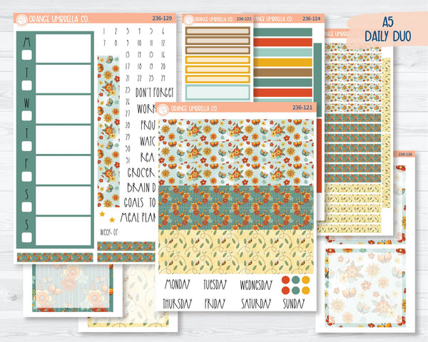 CLEARANCE | A5 Daily Duo Planner Kit Stickers | Summer Afternoon 236-121