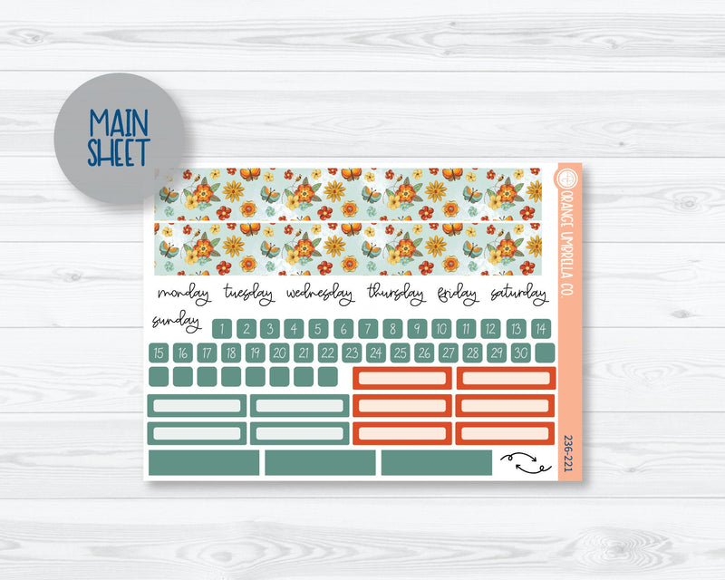7x9 Plum Monthly Planner Kit Stickers | Summer Afternoon 236-221