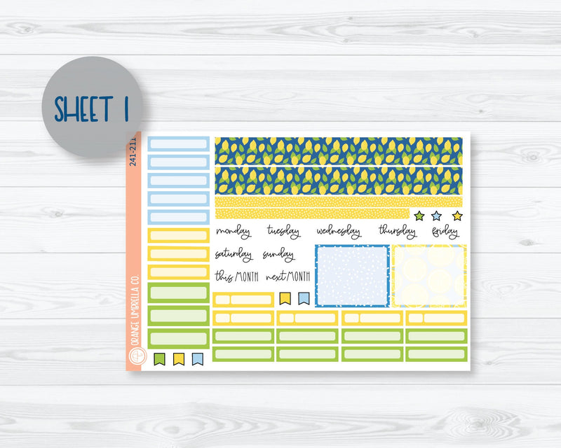 CLEARANCE | A5 Plum Monthly Planner Kit Stickers | Lemon Squeezy 241-211