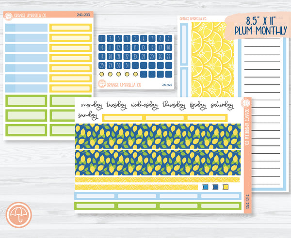 8.5x11 Plum Monthly Planner Kit Stickers | Lemon Squeezy 241-231