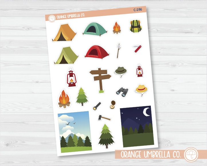 CLEARANCE | Camping / Outdoors Deco Planner Stickers | C-286