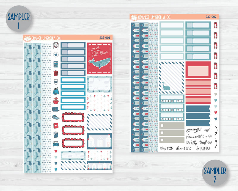 CLEARANCE | Weekly Planner Kit Stickers | Whale Watch 237-001