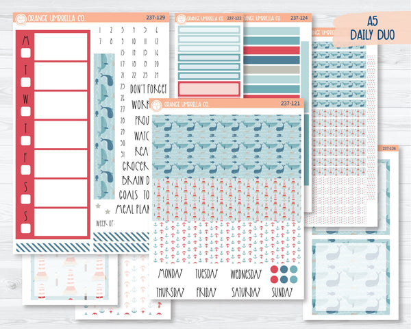 A5 Daily Duo Planner Kit Stickers | Whale Watch 237-121