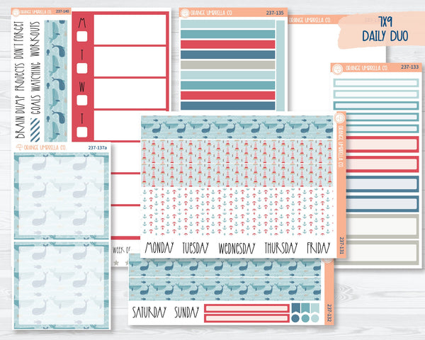7x9 Daily Duo Planner Kit Stickers | Whale Watch 237-131