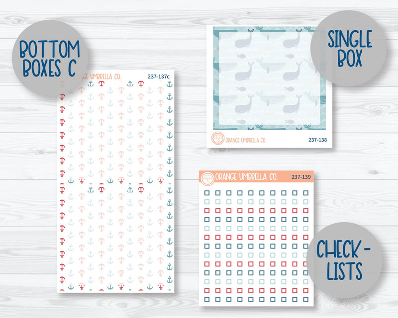 CLEARANCE | 7x9 Daily Duo Planner Kit Stickers | Whale Watch 237-131