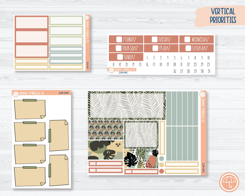 CLEARANCE | Plum Vertical Priorities Planner Kit Stickers | Welcome to the Jungle 239-041