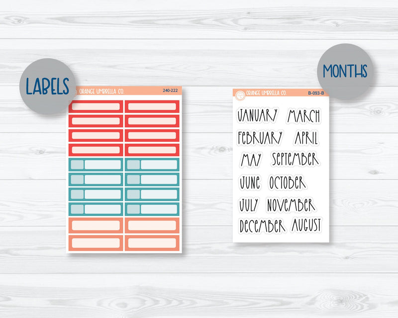 CLEARANCE | 7x9 Plum Monthly Planner Kit Stickers | Sun-Ripened 240-221