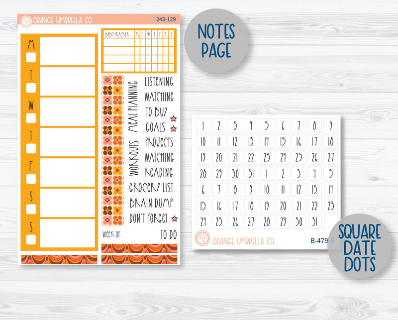 CLEARANCE | A5 Daily Duo Planner Kit Stickers | Flower Child 243-121