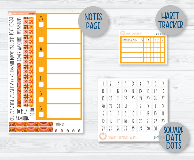 7x9 Daily Duo Planner Kit Stickers | Flower Child 243-131