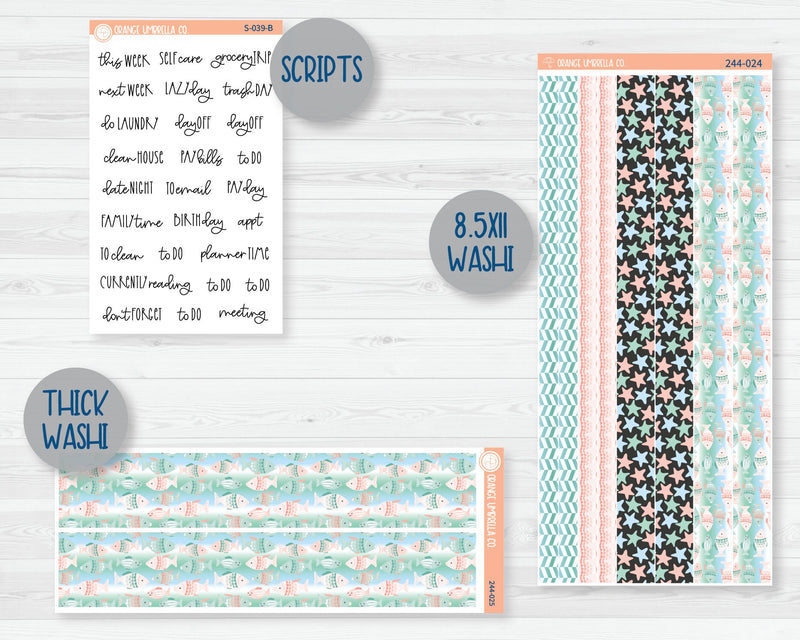 CLEARANCE | Weekly Add-On Planner Kit Stickers | Underwater 244-011